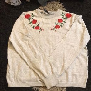 Light Grey Rose Divided Sweater